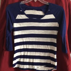 🟣 Express Women’s 3/4 Sleeve Striped Top (size S)